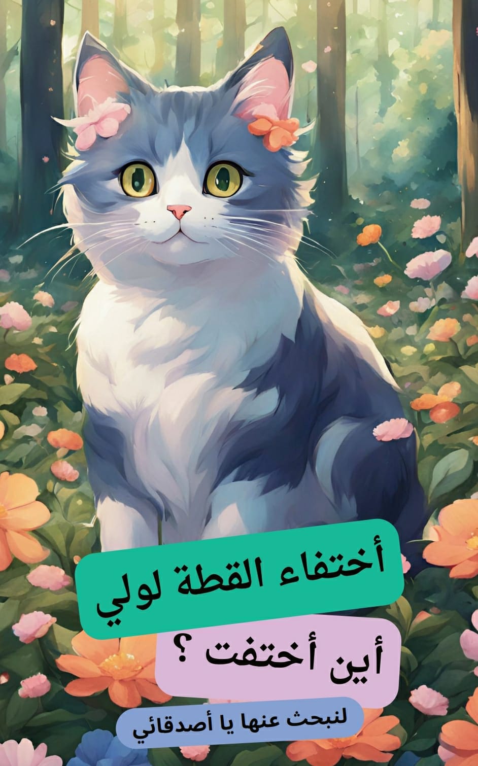 { أختفاء القطة لولي } قصة قصيرة للأطفال